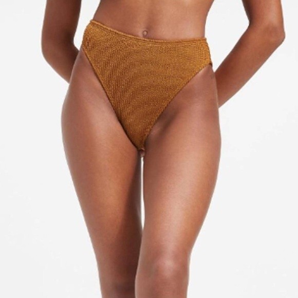 NWT Good‎ American Always Fits Good Waist Cheeky Bikini Bottoms Sz 7/8 (4XL/5XL) - Picture 1 of 12